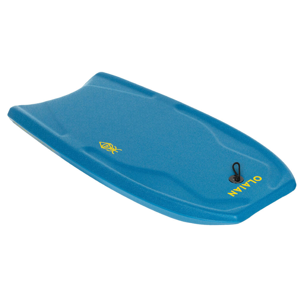 Bodyboard 100 bleu jaune avec leash poignet